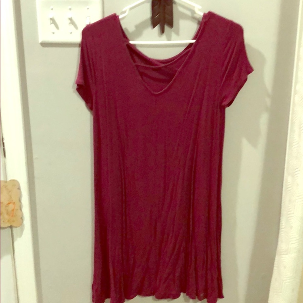 Mission Supply Burgandy swing dress
